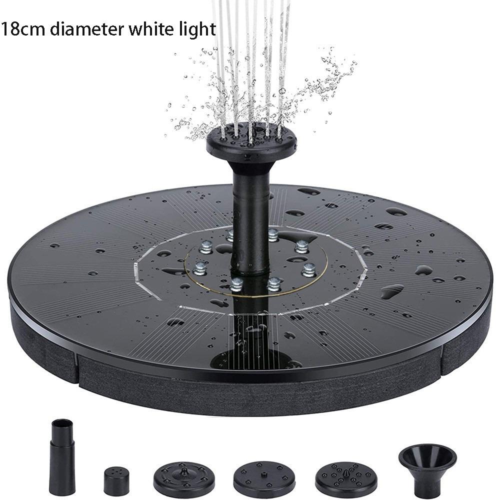 Okrągła fontanna solarna do basenu zewnętrznego, pływająca fontanna wodna, elektryczna fontanna do przechowywania z oświetleniem, fontanna do kąpieli dla ptaków, pompa wodna, dekoracja ogrodowa