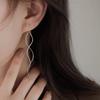 Women Fashion Wave Tassel Geometric Dangle Earrings Minimalist Stylish Ear Jewelry