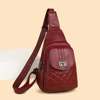 Large-capacity Chest Bag Trendy and Lightweight Crossbody Bag Simple Soft Leather Single-shoulder Bag
