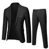 2Pcs/Set Suit Solid Lapel Long Sleeve Men Color Long Pants Set