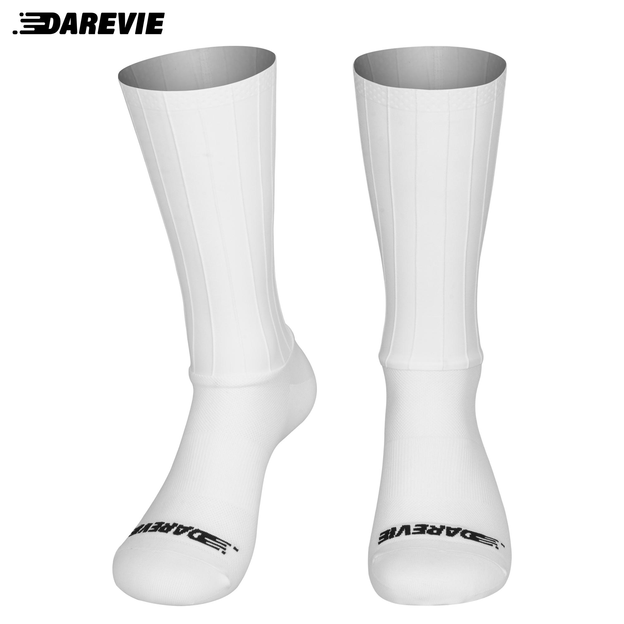 Darevie Anti Slip Summer Men Bicycle Athletic Sport Elastic Running Bike Socks Custom Aero Cycling Socks White free белый