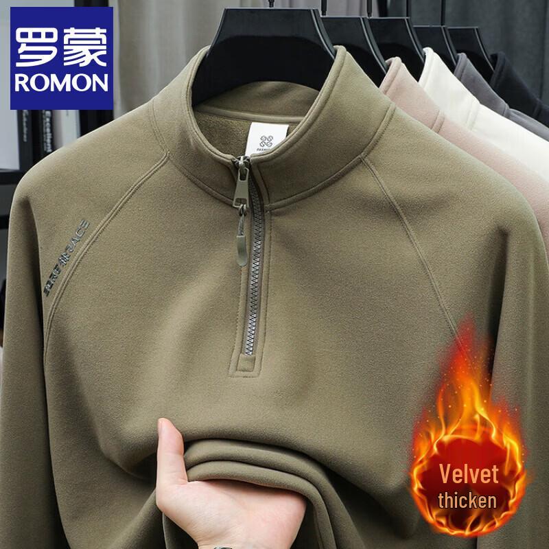 Romon Men s Wool Blend Mock Neck Pullover L