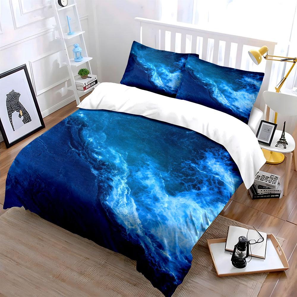 Ocean waves in motion. Print Bedding Set 1 Duvet Cover 2 Pillowcases for Adult and Children Luxury Gift Full Size