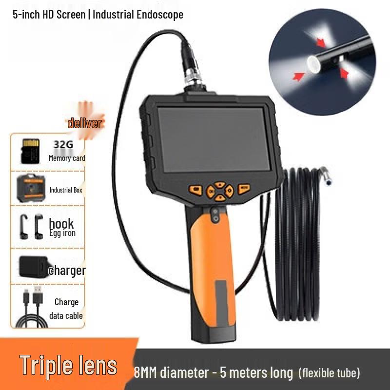 Autofocus Triple-Lens Industrial Endoscope