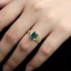 1Pc Fashionable Square Emerald Synthetic Zircon Ring, Fashionable Multi-functional Flower Ring