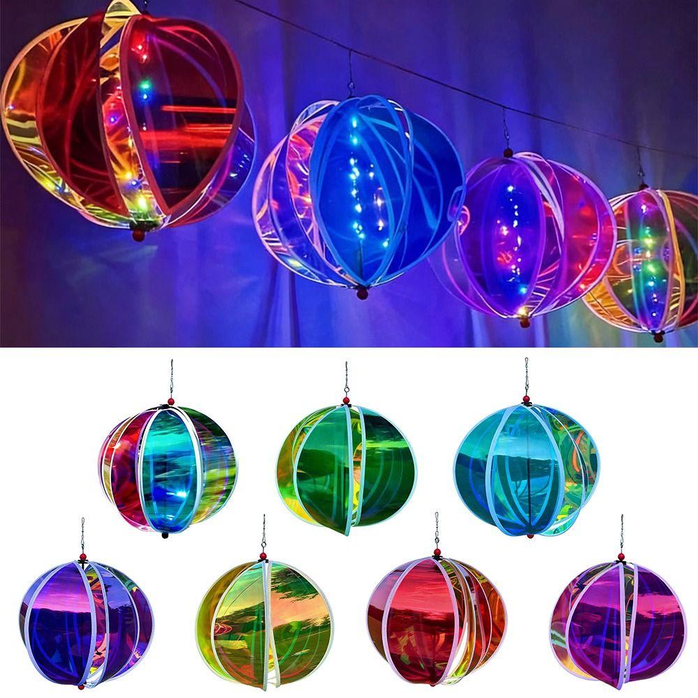 Luminous Film Hot Air Balloon Wind Spinner Bright Film Colorful Design Luminous Windmill Dazzling Wind Transparent Material
