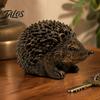 Decorative Resin Animal Figurine Hedgehog Statue Storage Ornament, Waterproof Box for Realistic Home Decor Garden, Indoor Outdoor Landscape Decoration