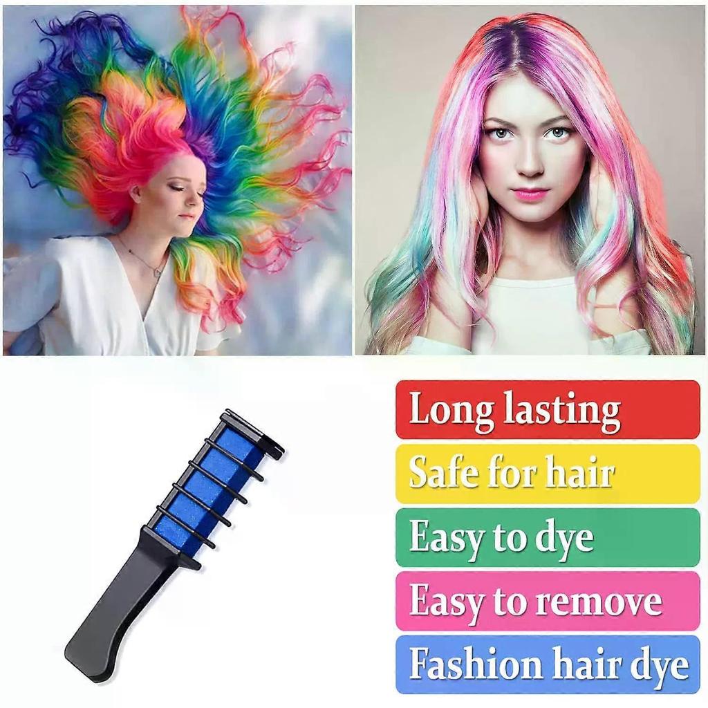 10 Color Temporary Hair Chalk Comb Set, Washable Hair Dye for Girls Kids Gifts On Birthday Cosplay Party for Age 4 5 6 7 8 9 10 12 13