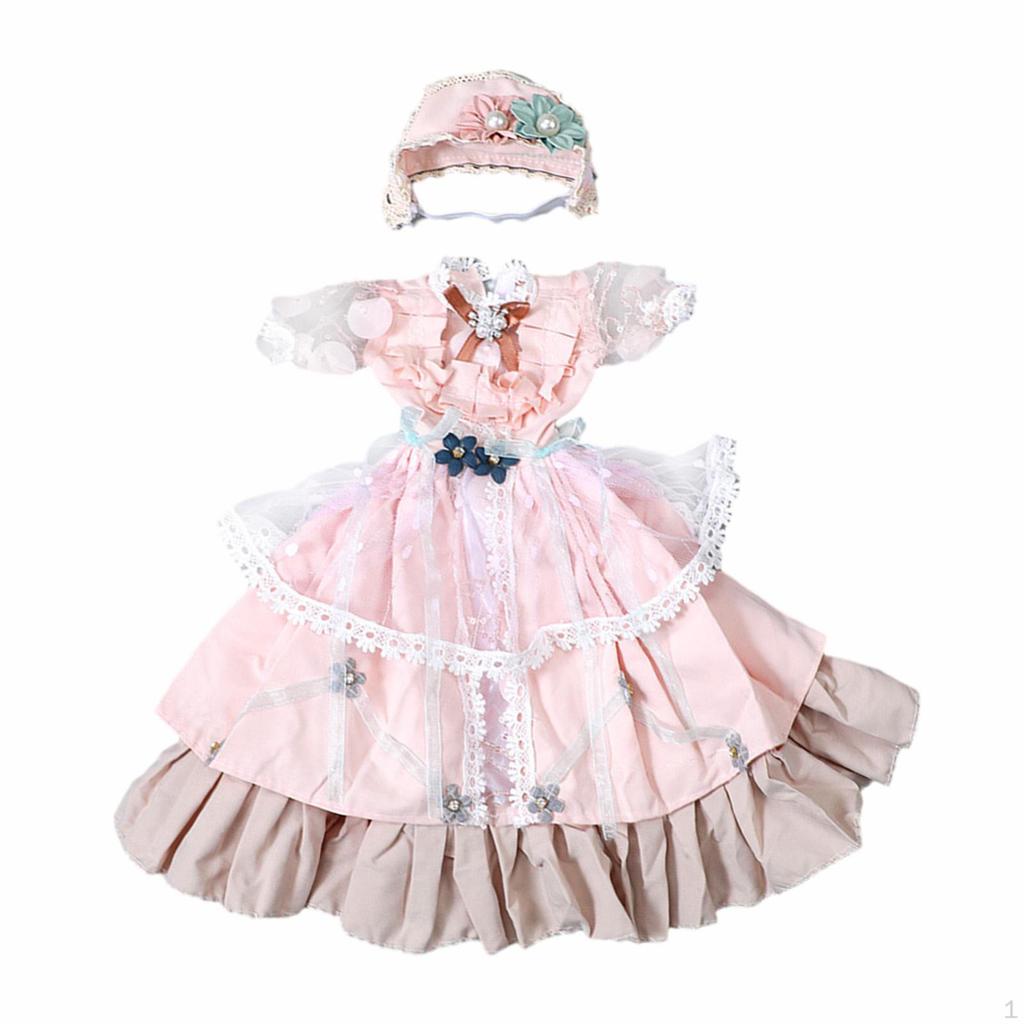 24in Doll Retro Style Dress Simulation Clothes 60cm Girl for 1/3 BJD