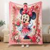 1pc Velvet Bedding Throw Blanket - Minnie Mouse Floral Design - Perfect for