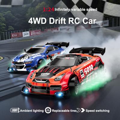 New 1:24 4WD High-speed Drift Remote Control Car Continuously Variable Speed Racing RC Racing Toy Car Model Children's Gift