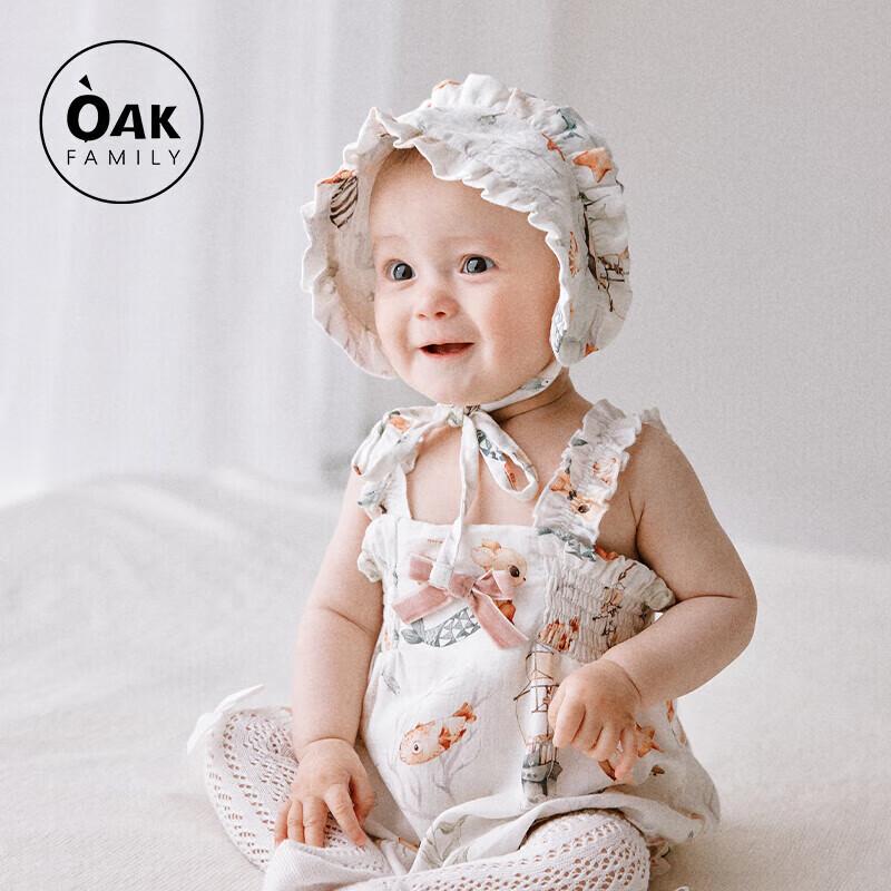 OAK FAMILY Little Mermaid Baby Girl Suspender Romper Bodysuit 90cm