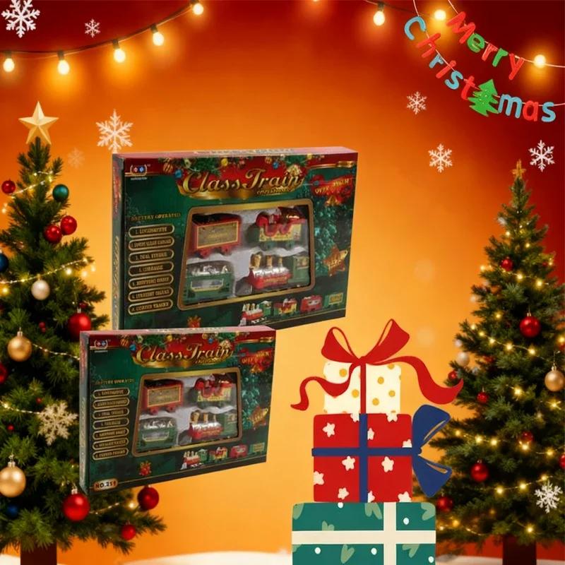 && Hot Christmas Realistic Electric Train SetEasy^- To Ass-emble & Safe^^ For Kids Gift & Party Home Xmas Tree Decoration
