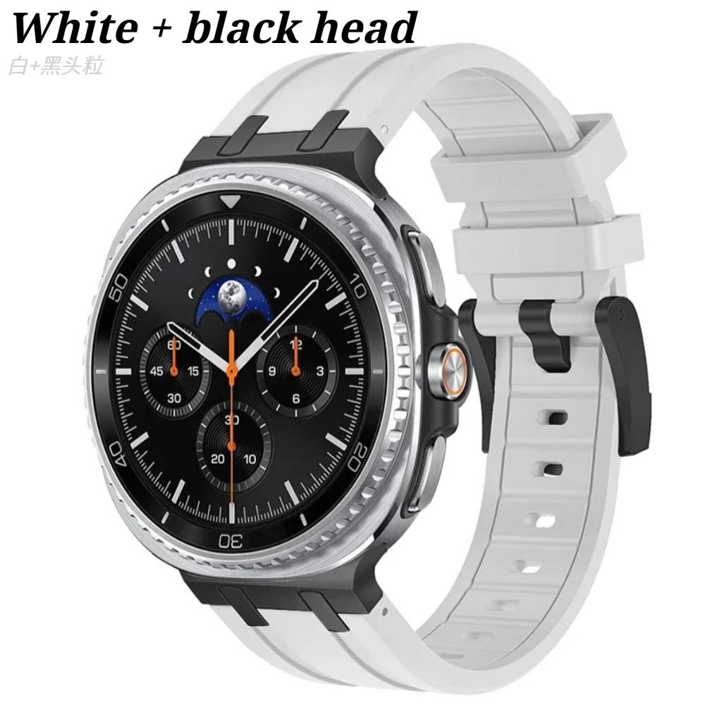 

Rubber Sports WatchBand for Samsung Galaxy Watch 8 8Classic 46mm 44mm 40mm Men Strap For Galaxy Watch Ultra 2025 Men Band Bracelet Galaxy Ultra (2024) &B белый