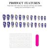Blue Fake Nails with Colorful Decor Charming Comfortable To Wear Manicure Nails for Women and Girl Nail Salon