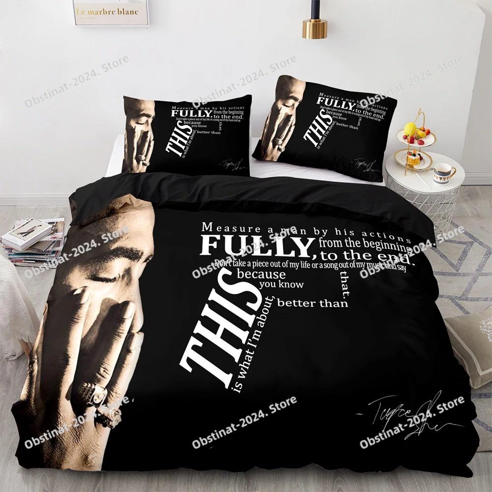 2Pac Bedding Set Single Twin Full Queen King Size Tupac Amaru Shakur Bed Set Aldult Kid Bedroom Duvetcover Sets 3D Print 043