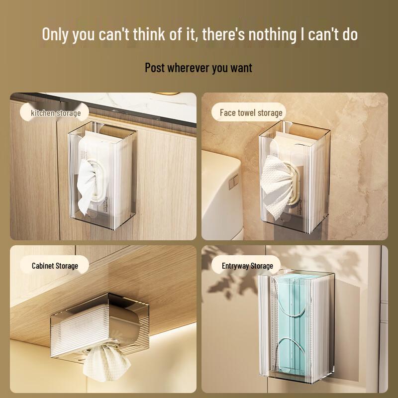 Wall-Mounted Suction Cup Tissue Box Holder
