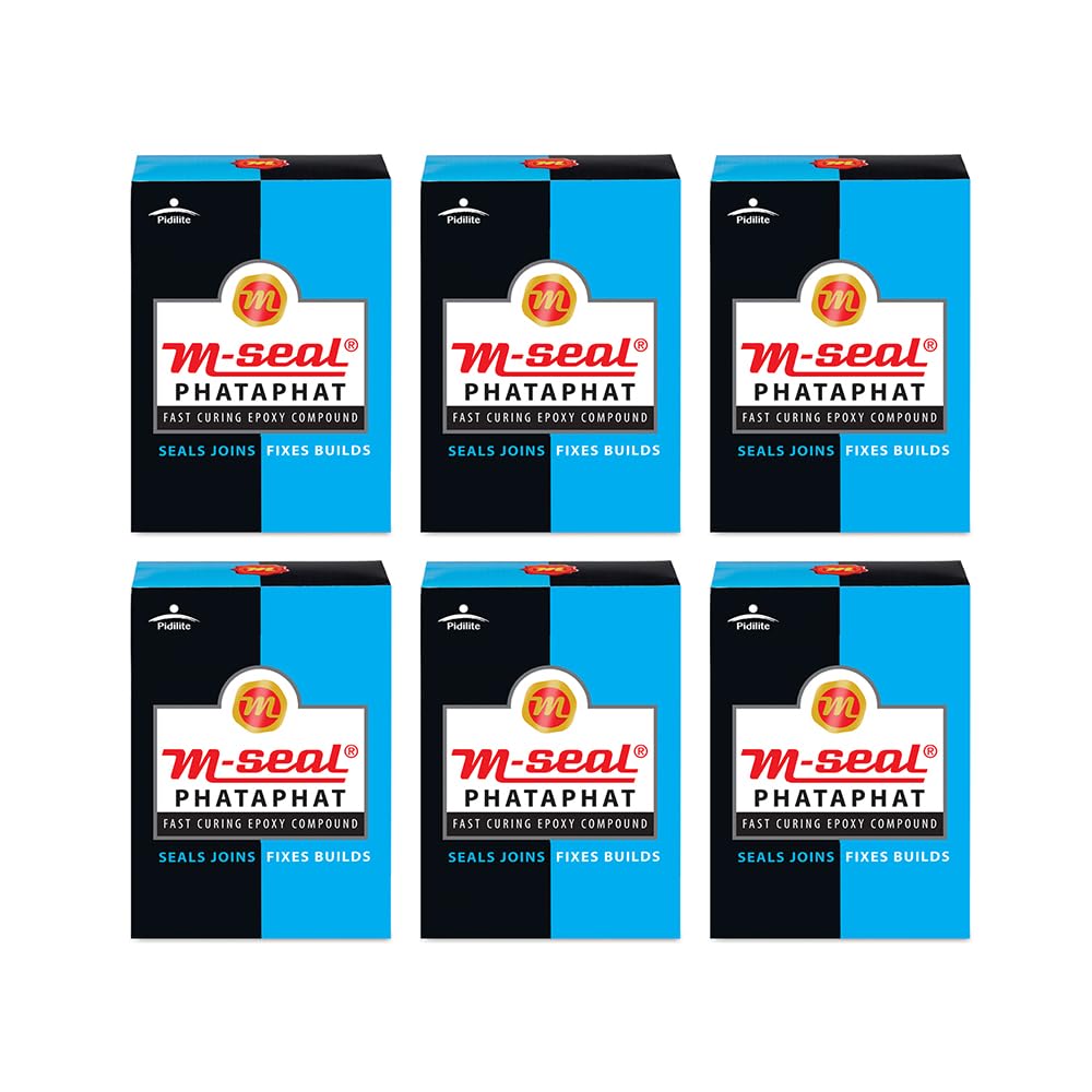 Pidilite M-Seal Phataphat Fast Curing Epoxy Putty Sealant 100g Pack Of 6 For Leak Repair Bonding Gap Filling Use