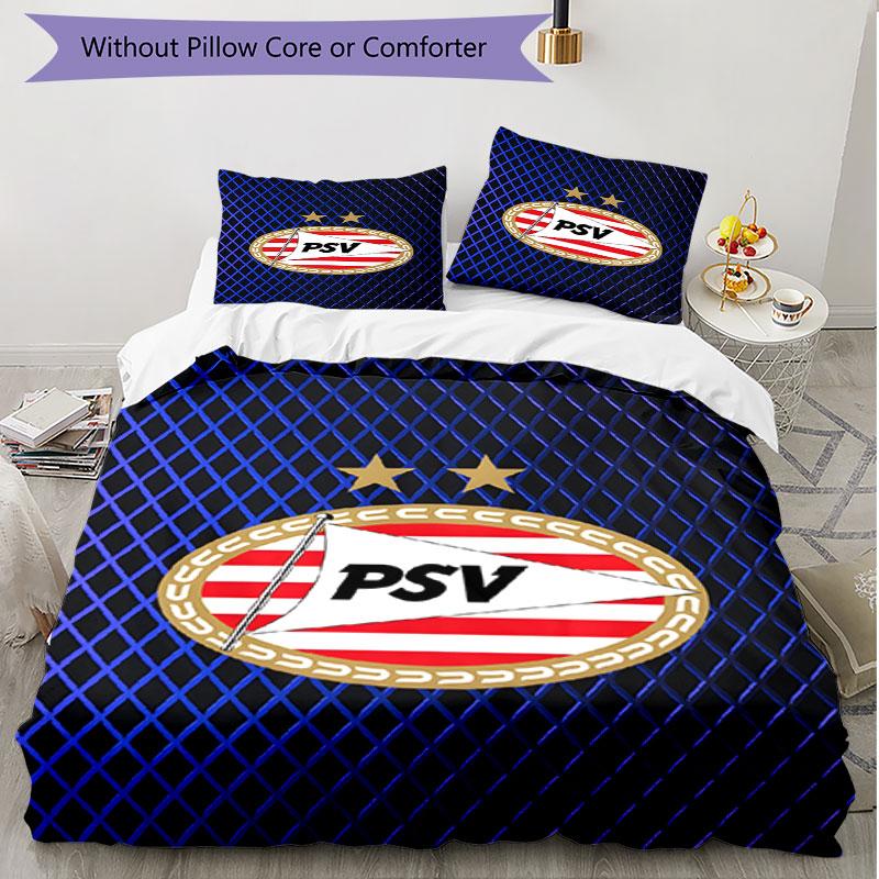 3pcs Duvet Cover Set (1*Duvet Cover + 2*Pillowcase, Without Core), PSV Eindhoven PSV Print Soft All‑Season Bedding Set, Home Bedroom Decor Gift