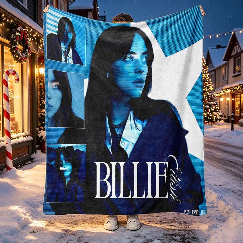 Billie Eilish Pattern Blanket for Home Decoration, Bed, Sofa, Car Travel, Camping, Suitable for All Seasons, Birthday Christmas Gift