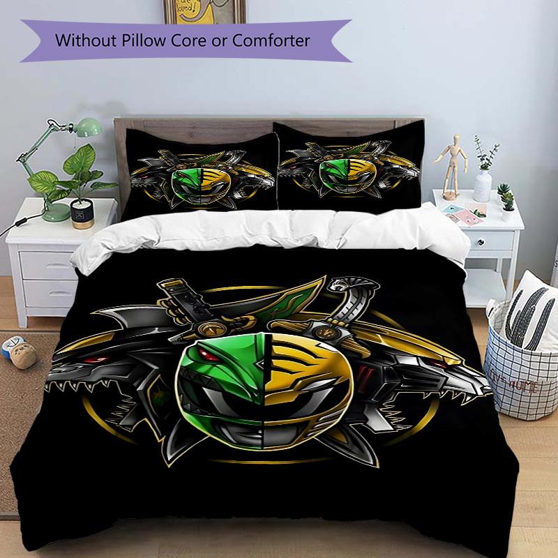 3pcs Power Rangers Comforter Set - Four Seasons Home High,Machine Washable Bedspread with Pillowcases (No Filling) yy250909066