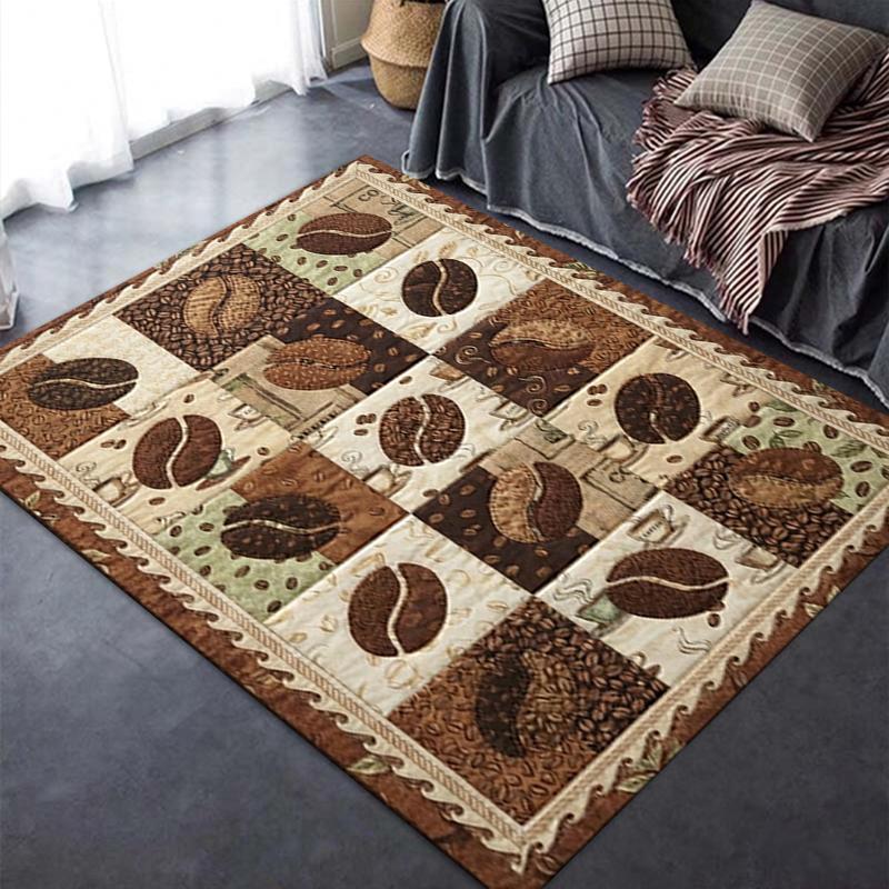 2025 New Coffee&Carnations Carpet Rug for Living Room Bedroom Home Sofa Decoration,Kids Play Non-slip Floor Mat11