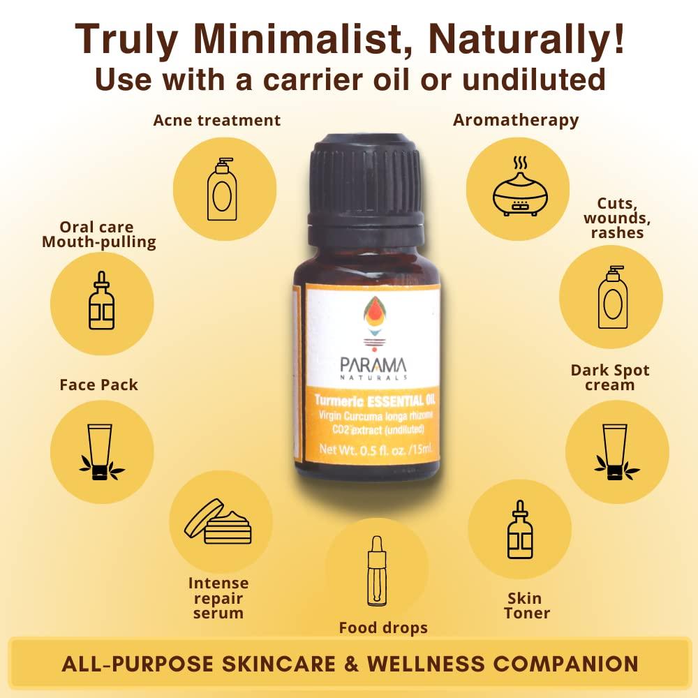 Pure Turmeric Essential Oil|100% Pure & Natural|Aromatherapy, Skincare & Hair Care| 15 ML