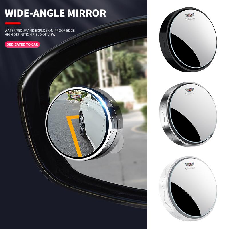 2Pcs Car Rearview Mirror Small Circular Mirror Wide-angle Mirror For Cadillac Escalade GT4 XT4 ATS XT5 CTS XTS RS Accessories