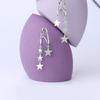 Asymmetric Star Fringed Earrings, Asymmetrical C-ring Earrings, Luxurious Minimalist Zircon Pentagram Earrings