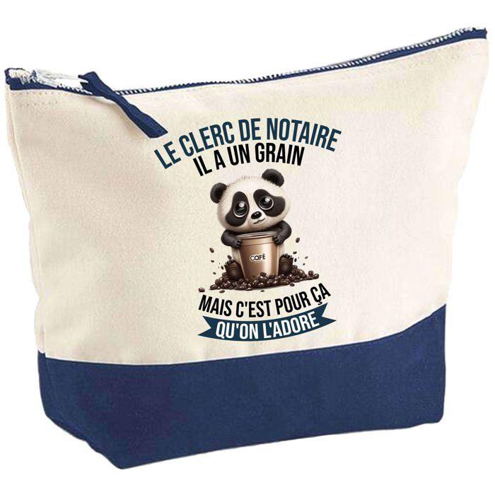 Trousse de maquillage - PLANETEE - Le Clerc de Notaire Panda Grain - Grand format - Coton - Impression HD