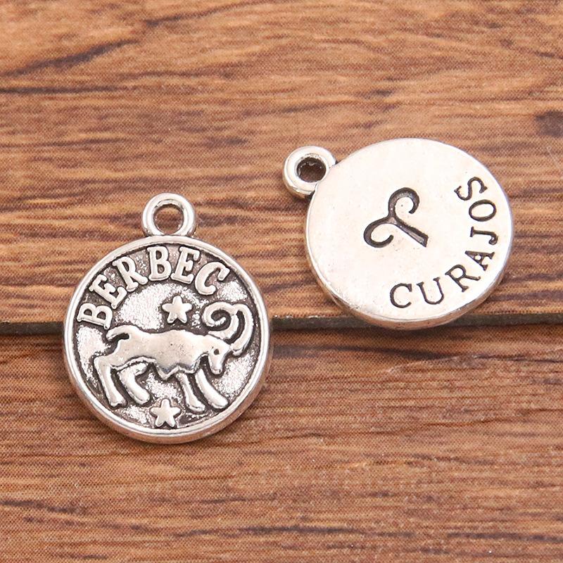 10 or 12pcs 12X15mm DIY retro alloy jewelry accessories 12 constellation pendant