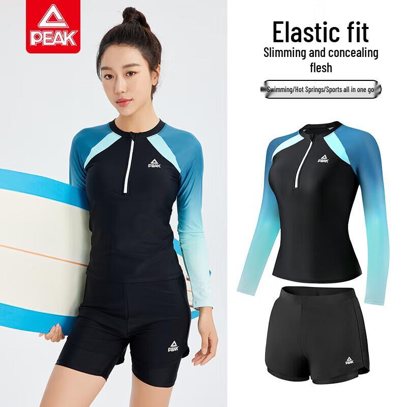 Peak Women s Split Short-Sleeve Two-Piece Swimsuit M