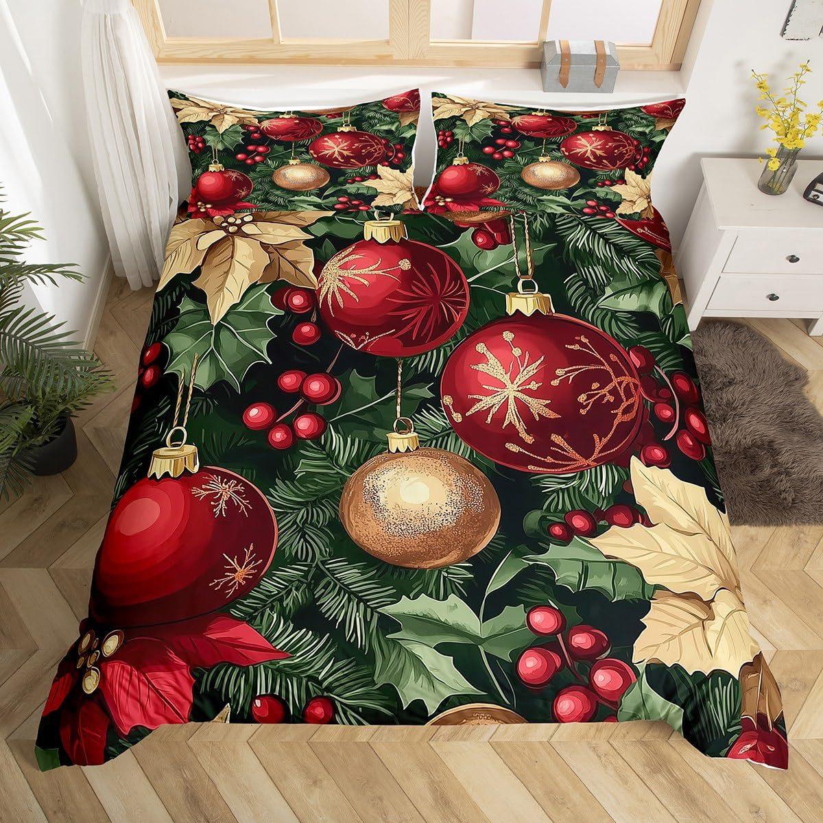 Christmas-themed Down Comforter Set Bedding Set 3-piece Duvet Cover Set 135*200cm