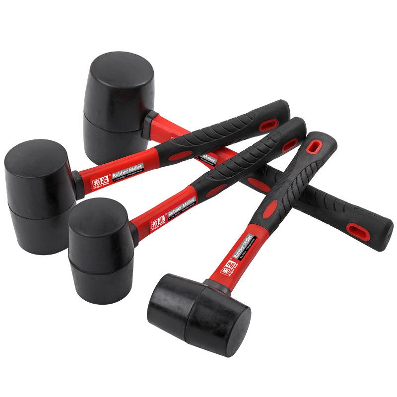 Dual-Color TPR Handle Black Rubber Hammer for Floor Tile Installation