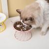 Katzennapf aus Keramik mit hohem Fuß und Nackenschutz, Futternapf mit flacher Öffnung, großkalibriger Futternapf für Haustiere