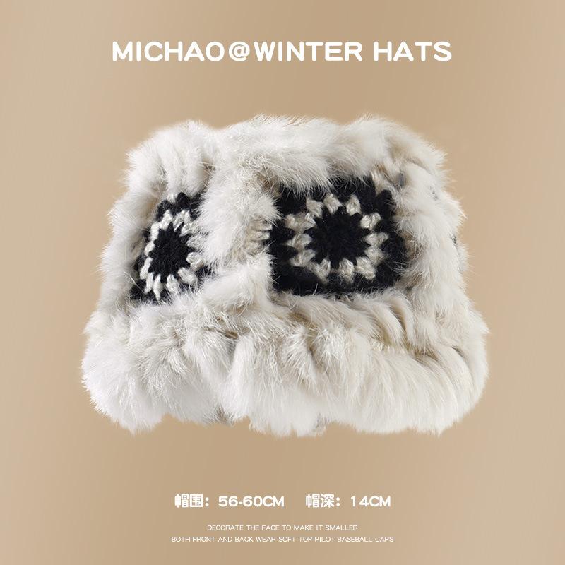 

Хутряна шапка-лев для жінок, осінь-зима, тепла плюшева панама, універсальна, робить обличчя меншим, пухнаста в язана шапка-відро