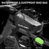 Lightweight and compact bicycle frame bag with smartphone rain sun and small item holder, cover, 6.5-inch high-sensitivity touchscreen, visor,