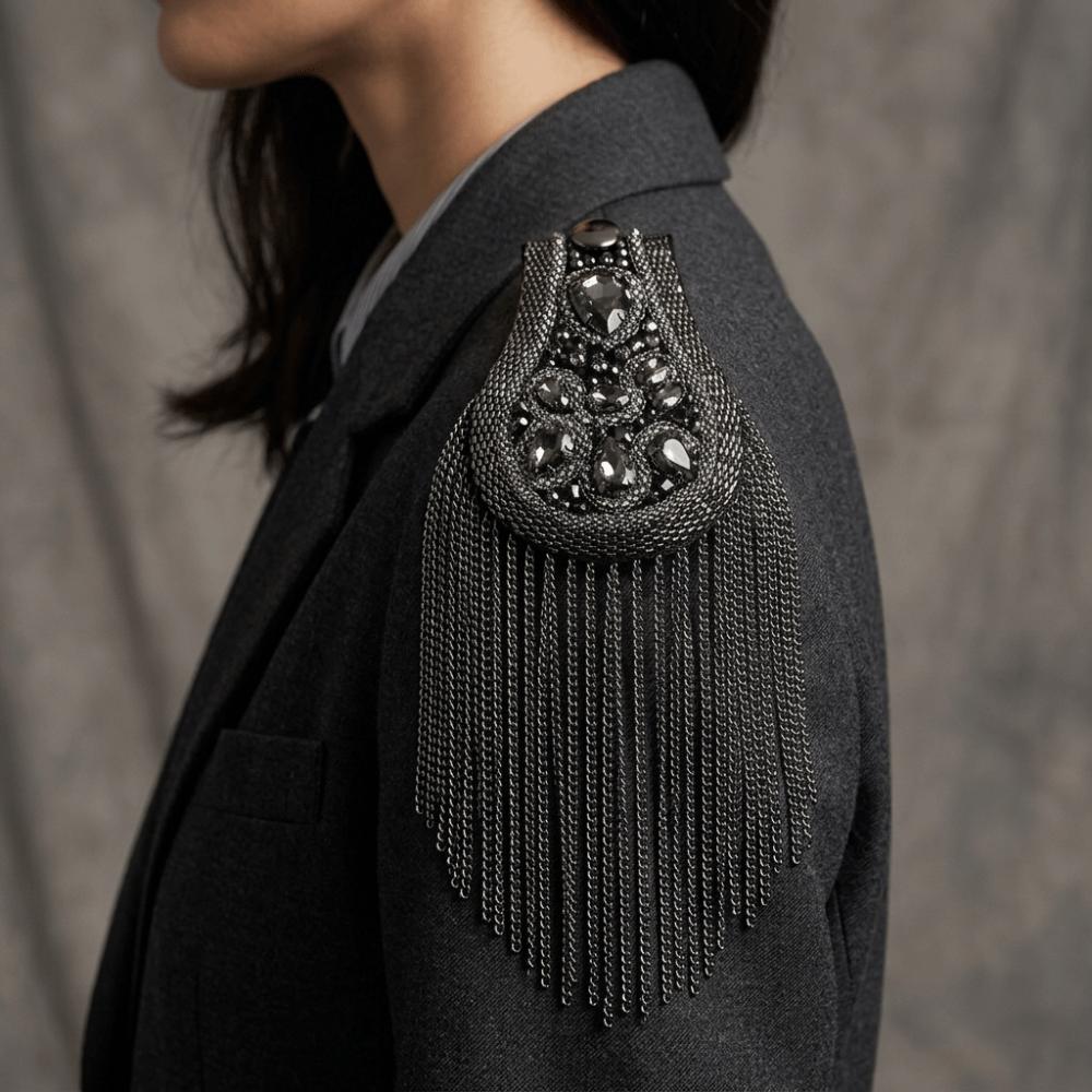 Decorative Tassel Epaulettes Rhinestone Shoulder Mark Shoulder Board Theatrical Cosplay