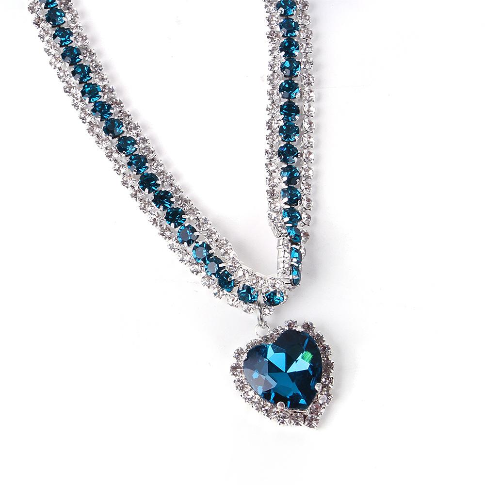Pet Diamond Necklace Heart Diamond Pendant Collar, Neck Ring Cat Jewelry Teddy Small and Medium Dog Collar