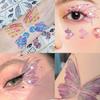 Sparkling Butterfly Mermaid Temporary Face Tattoos Fairy Makeup for Princess Parties Halloween and Stage Performances