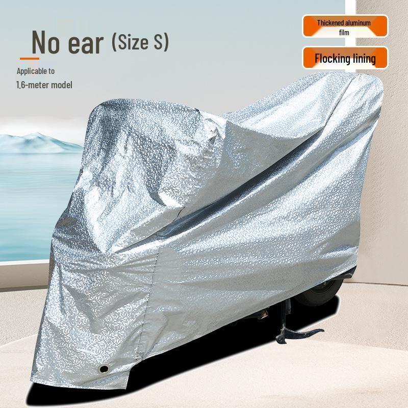 

Waterproof Sun & Rain Cover for Electric Bicycles, Motorcycles & Pedal Cars - Full Protective Set S 1.6m without Ears срібний