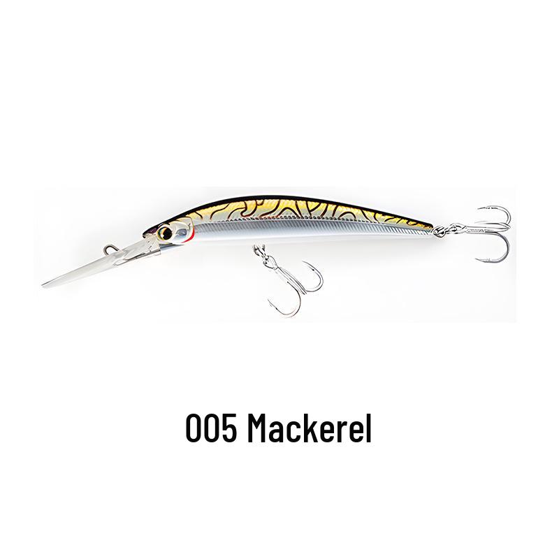 Yikuda Blue Diving Minnow: Wide Lip Steel Wire Sea Fishing Lure for Mackerel 110MD (11cm, 28g, Depth 5m, Total Length 11cm)