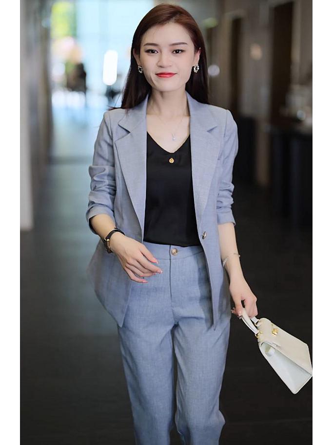 2025 Spring/Autumn Casual Slimming Professional Two-Piece Blazer Suit