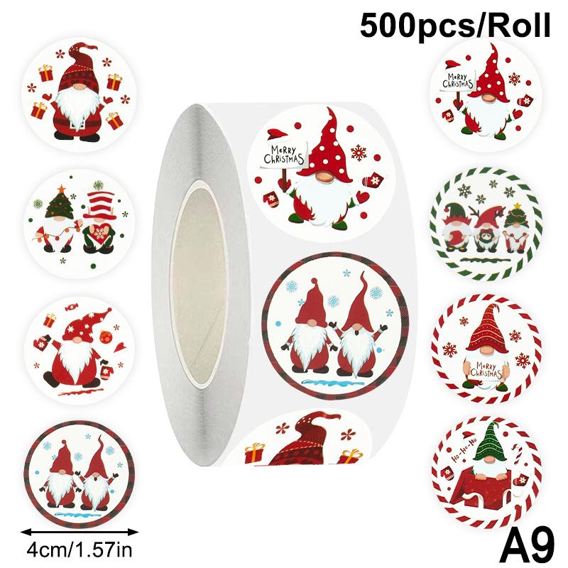 200-500Pcs Christmas Stickers Christmas Tree Santa Hat Self-Adhesive Gift Tags Pvc Gift Wrapping Seals Decals Party Decorations