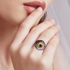 Eye Ring Adjustable Opening Talisman Ring with Surreal Brown Iris Design Lifelike Blood-Red Eyeball Retro Finger Ring