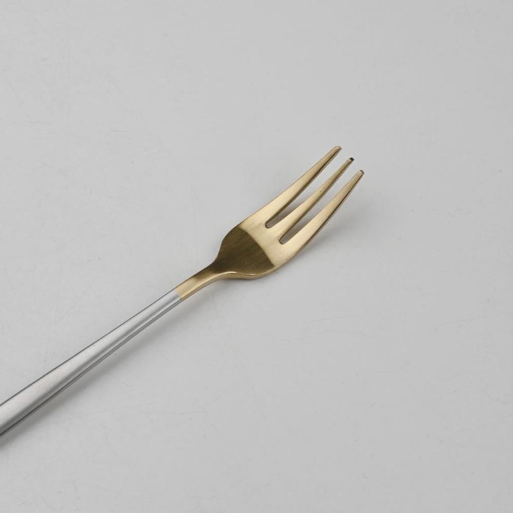 Abella Matt Edelstahl Teegabel Zweifarbig