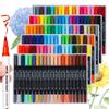 120-Color Double-Ended Watercolor Marker Set with Soft Tips & Fineliner for Students & Art Studio Use