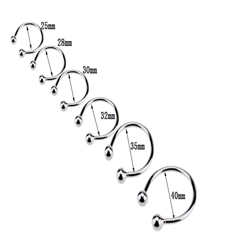 Metal Sex Toys Penis Ring Stainless Steel Lock Fine Ring Double Bead Ring C Ring Penis Ring Spike