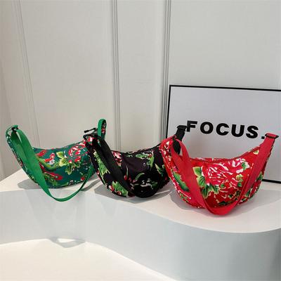 Northeast Hand-held Large Floral One-shoulder Personalized Bag for Women's New Fashionable Crossbody Bag Large Capacity Dumpling Bag