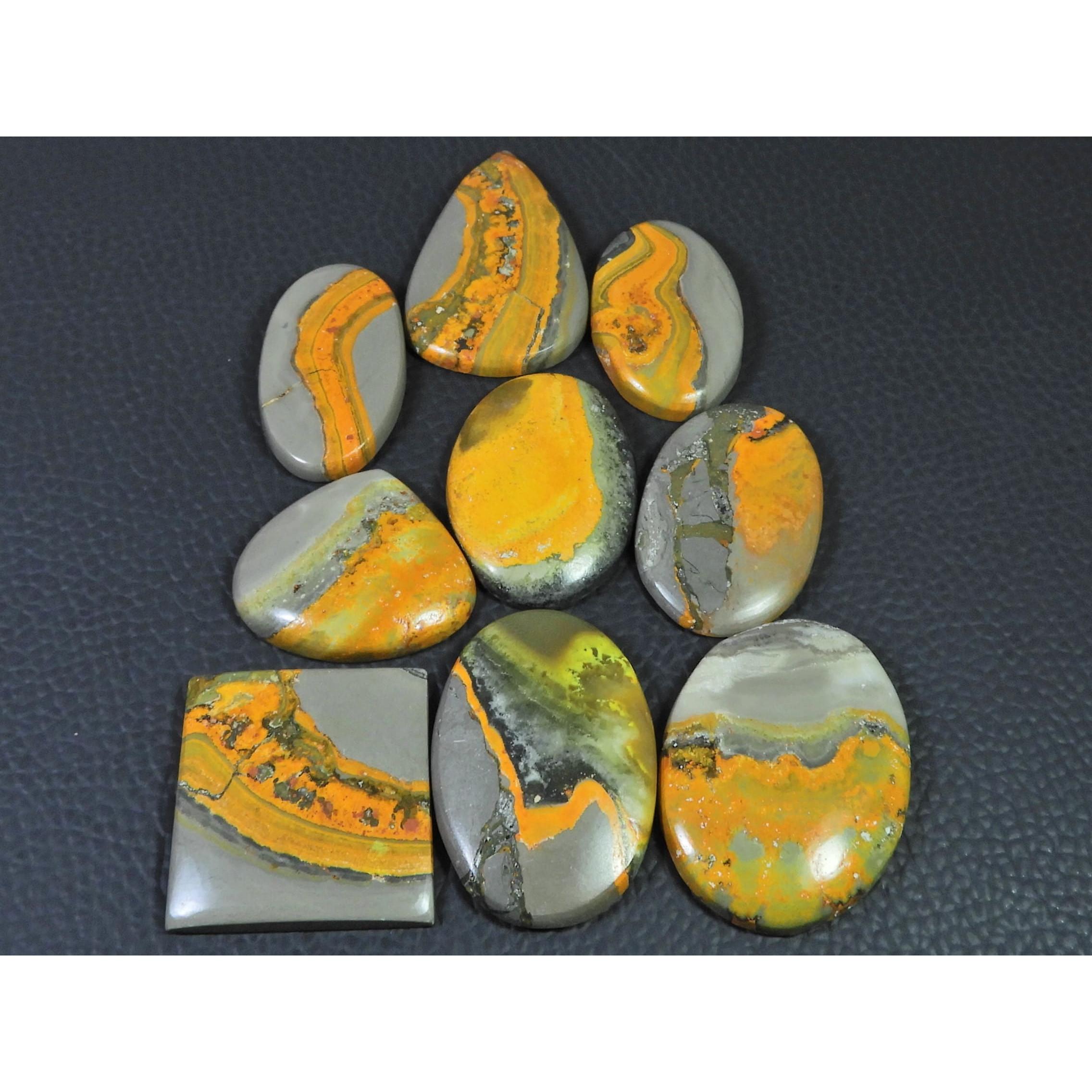 288Cts. Natural Bumble Bee Jasper Mix Cabochon Loose Gemstone 09 Pcs Lot C-2252